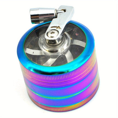 Molino de especias manualmente diseñado con un mango colorido - un accesorio de cocina portátil.