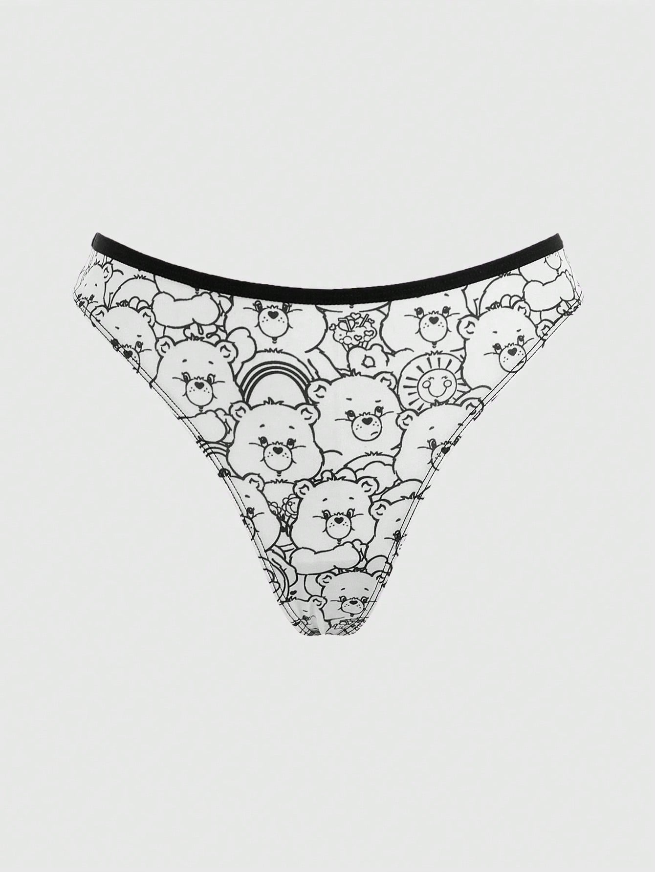 ROMWE X Care Bears Juego De Ropa Interior Blanca Con Estampado De Oso De Dibujos Animados Y Correas Finas