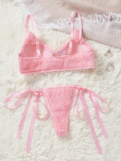 Conjunto De Lenceria Para Mujeres (con Aro Y Tanga) De 2 Piezas