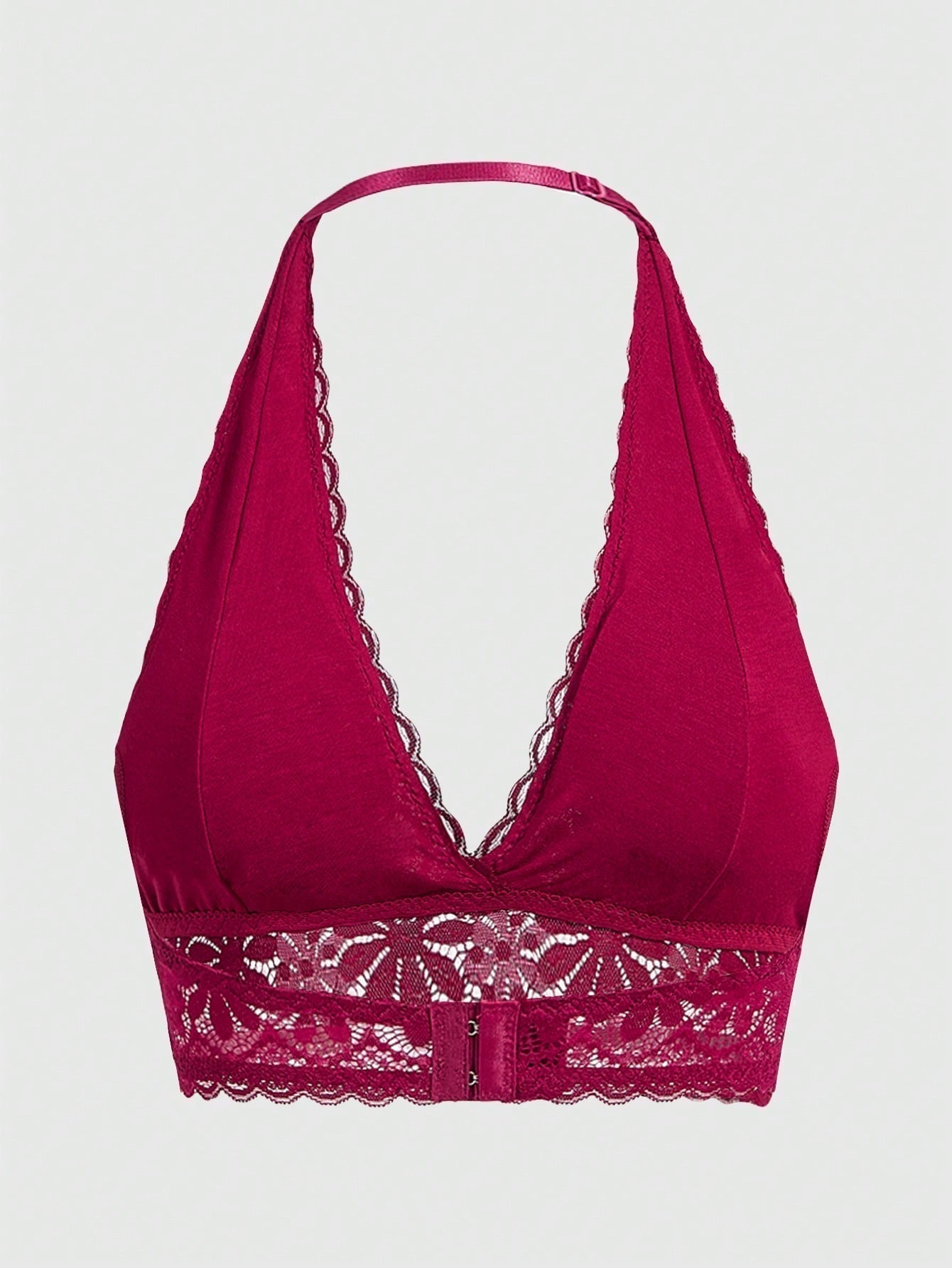 ROMWE Sosten Inalambrico De Encaje De Cuello Halter Para Mujer