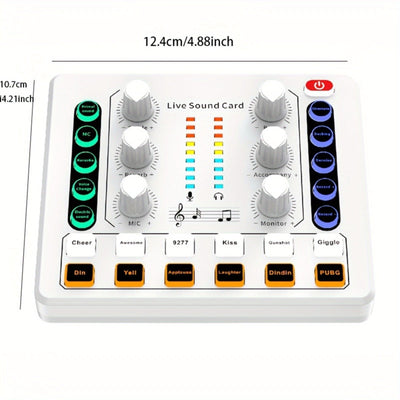 Interfaz de Audio Portátil para Podcasting y Streaming – Tarjeta de Sonido Todo en Uno con Preamplificador de Micrófono Premium, Alimentada por USB, Perillas y Botones Multifunción, Ideal para Grabación, DJ, Compatible con PC y Smartphone, Negro