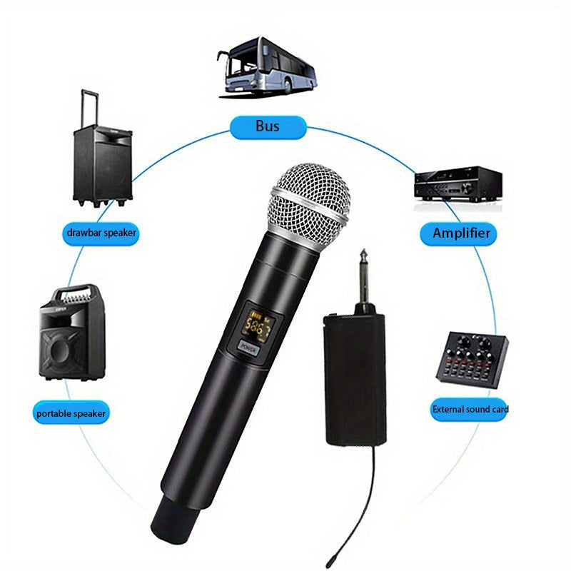 1/2/4 piezas de micrófono inalámbrico 2 canales UHF micrófono portátil profesional para fiesta, Karaoke, Iglesia