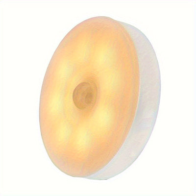 1 pieza de luz nocturna inalámbrica con sensor de movimiento, 6 detectores LED, lámpara decorativa de pared, lámpara de inducción inteligente para dormitorio, escalera, armario - Carga USB, batería recargable de polímero de litio, uso interior, iluminaci
