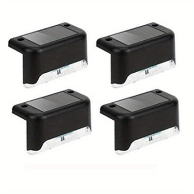 4 luces solares para exteriores, luces decorativas LED para exteriores, luces para caminos de jardín, luces para cercas al aire libre, luces solares para escalones, escaleras al aire libre, escalones, cercas, jardines, balcones, patios y caminos.