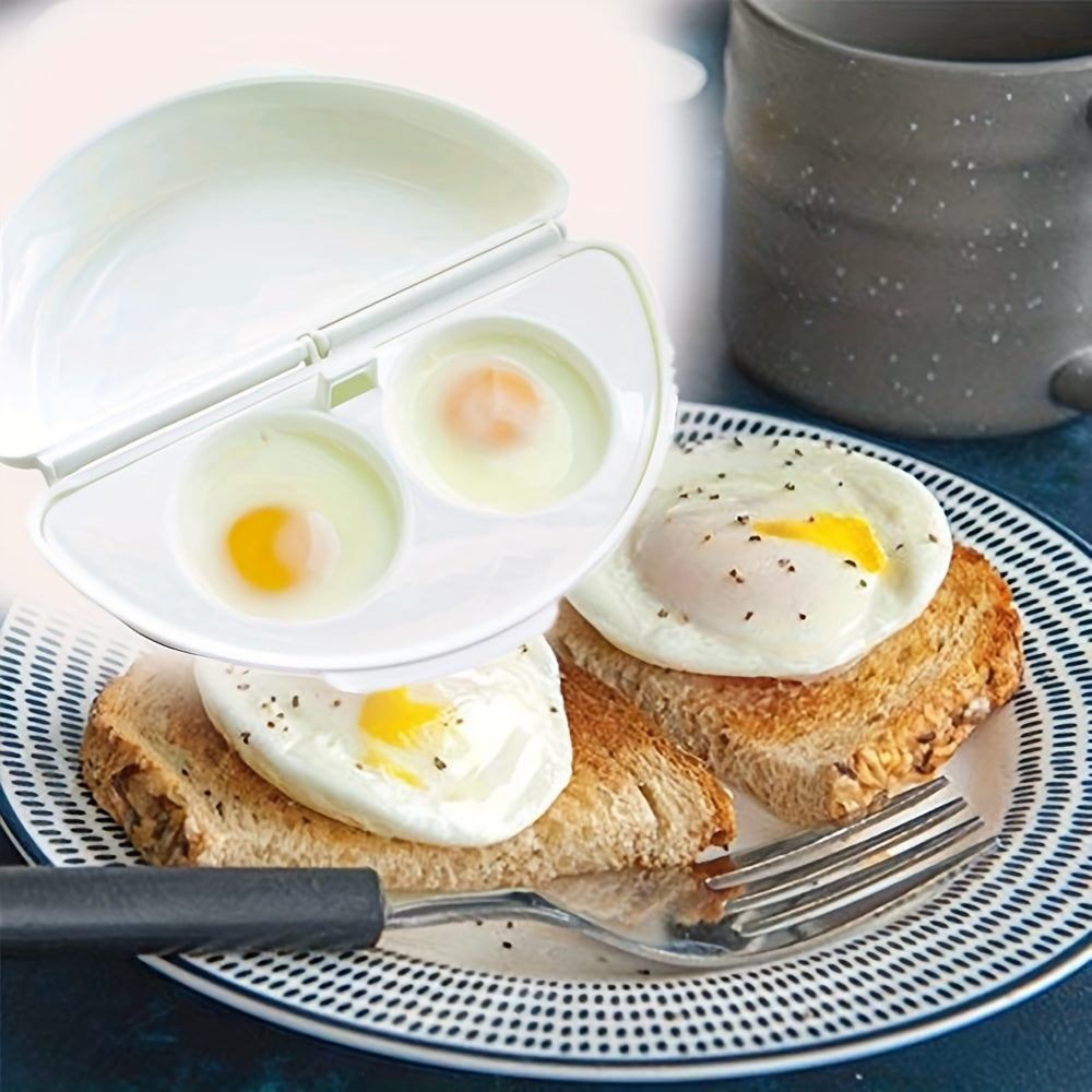 1pc Cocedor de Huevos y Vaporizador para Microondas - Fácil de Usar, Gadget de Cocina Duradero de PP para Tortillas Esponjosas y Verduras al Vapor, Seguro para Alimentos, No Requiere Electricidad
