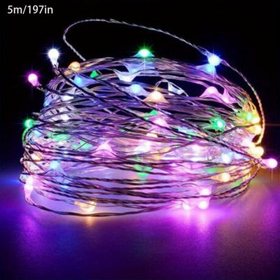 1pc Luces de Hada LED de Brillo Cálido - 30/50/100/200 LEDs, Funcionan con Pilas (No Incluidas), Cable de Cobre Flexible, Guirnalda de Iluminación en Forma de Corazón para Exteriores e Interiores para Navidad, Bodas, Fiestas, Ambiente de Dormitorio, Luce