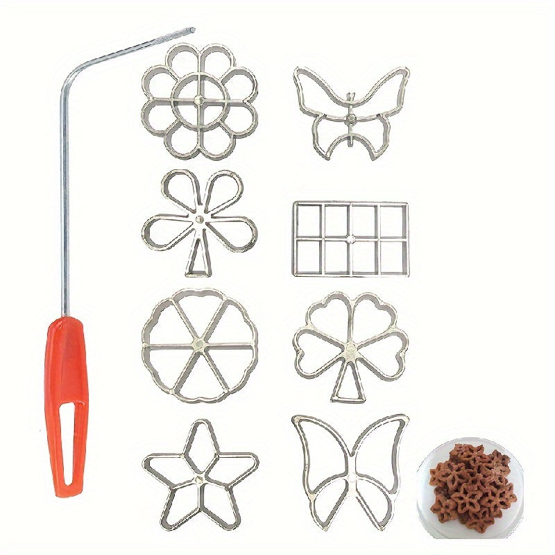 Juego de 5 cortadores de cookies en forma de flor con mango de plástico, aleación de aluminio, antiadherente, no requiere batería, perfecto para hornear y manualidades