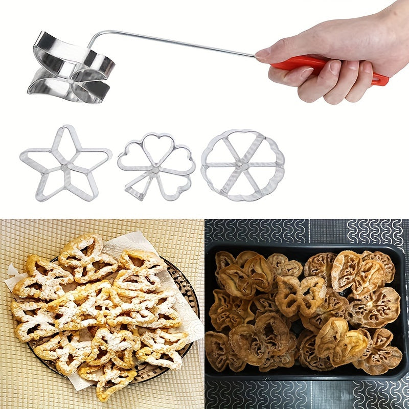 Juego de 5 cortadores de cookies en forma de flor con mango de plástico, aleación de aluminio, antiadherente, no requiere batería, perfecto para hornear y manualidades