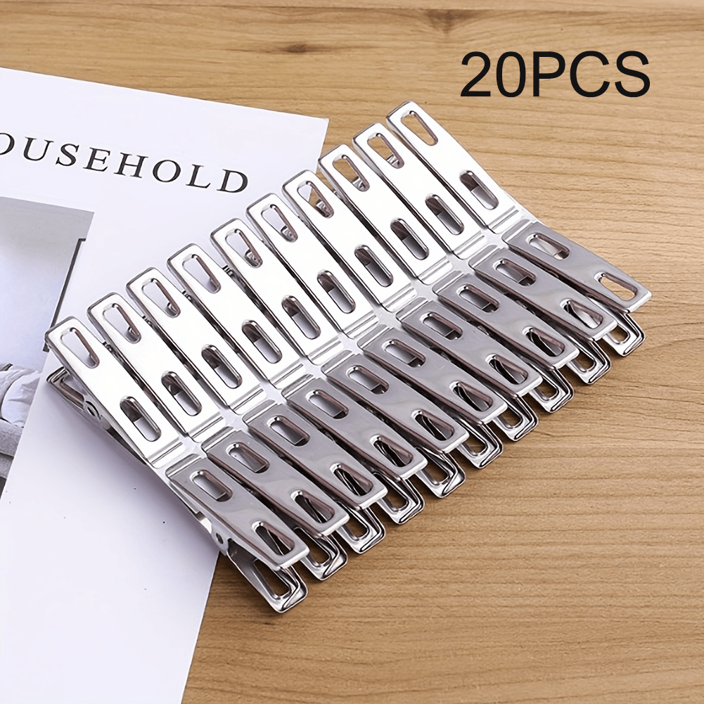 1/3/5/20/40 piezas de pinzas de ropa de acero inoxidable, clips Sanll duraderos y versátiles, pinzas de ropa resistentes, clips metálicos, ideales para ropa, calcetines, sellado de alimentos y fotos, pinzas multiusos y prácticas