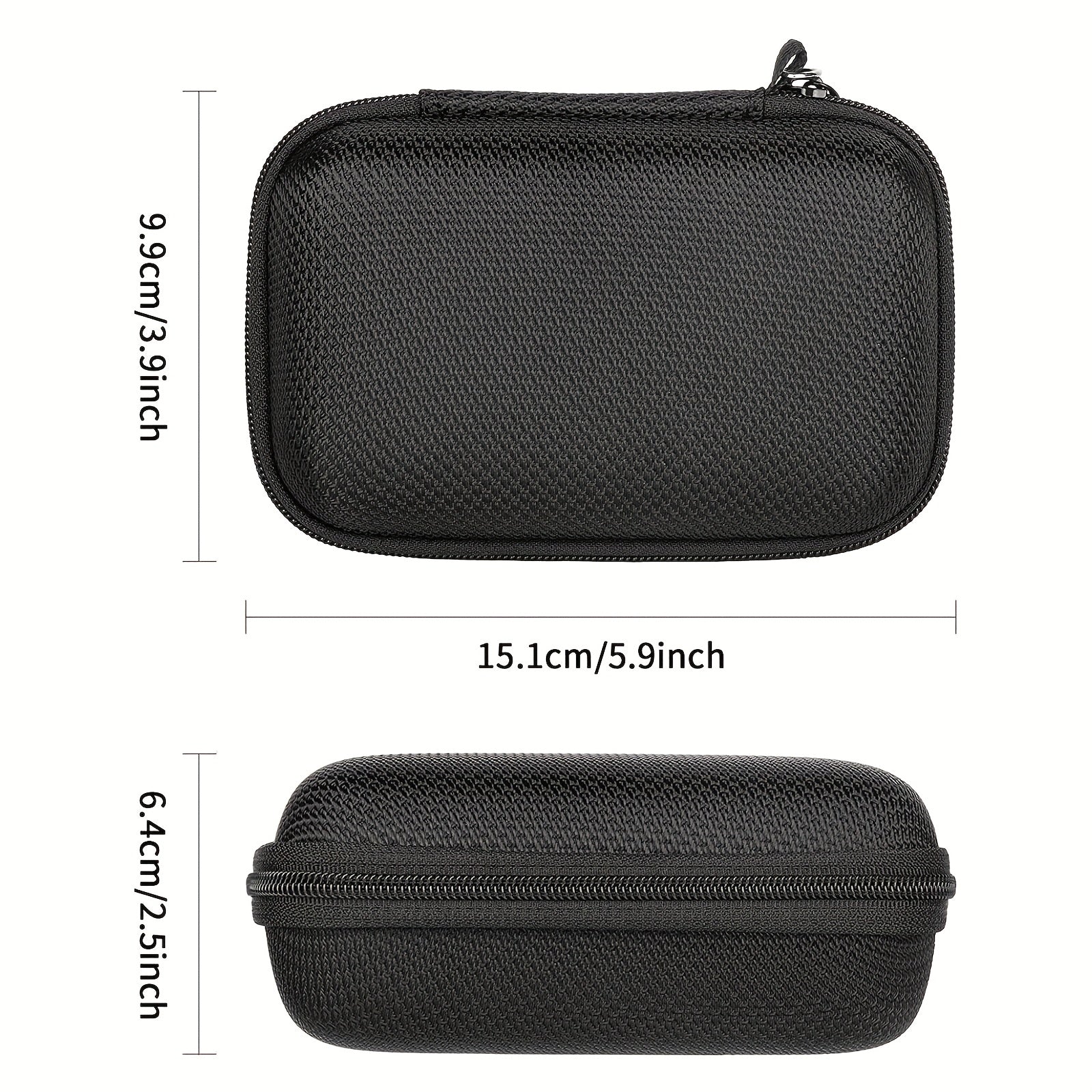 Estuche para altavoz JBL Go3, funda rígida de nailon con malla, anti deformación, anti rayones, forro interior de franela, bolsillo de malla, cierre con cremallera, doble negro