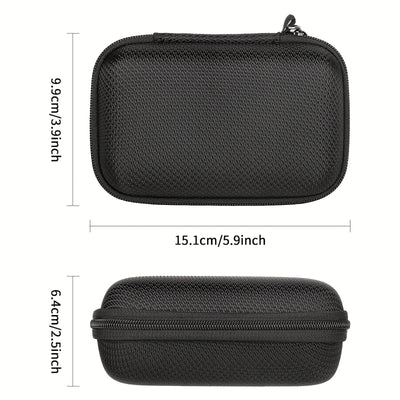Estuche para altavoz JBL Go3, funda rígida de nailon con malla, anti deformación, anti rayones, forro interior de franela, bolsillo de malla, cierre con cremallera, doble negro