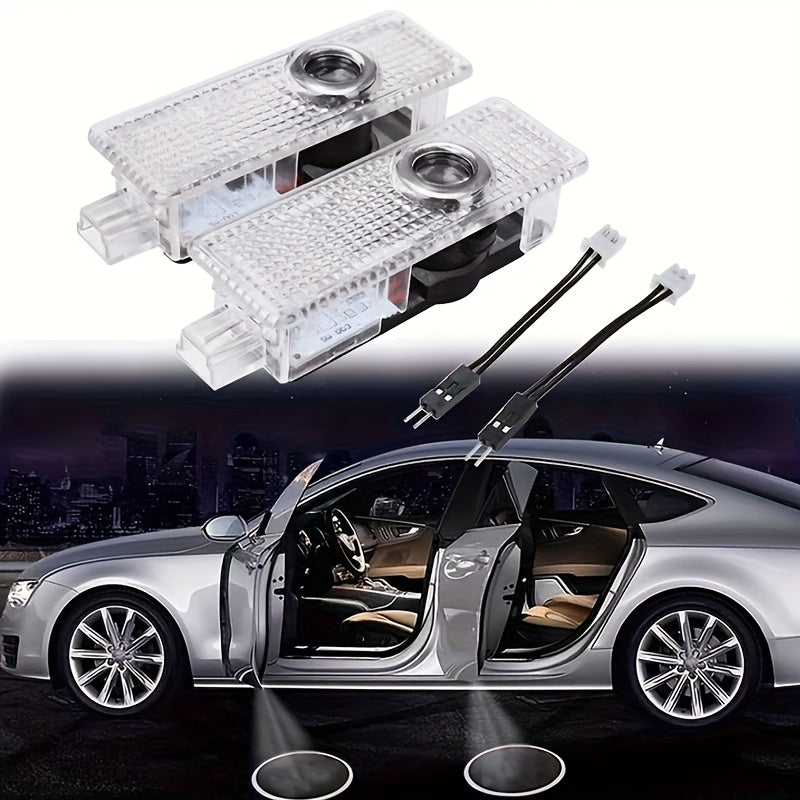 2 piezas para for bmw, luces LED de proyector de logo, blanco, fácil de instalar, no eléctricas, 12-24V, capa protectora transparente, perfectas para el diseño de rendimiento de for bmw, luz de bienvenida escalonada, accesorios de iluminación para coches