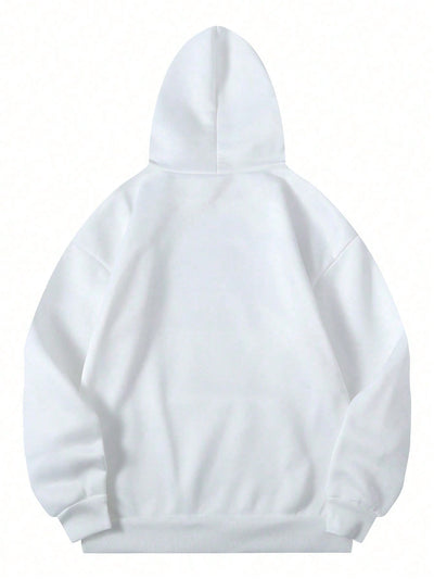 Essnce sudadera con capucha informal con cordon y estampa de letras, talla grande, para otono/invierno