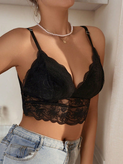 Sosten De Encaje Acolchado Y Sin Cables Para Mujeres (tallas Extendidas), Lenceria