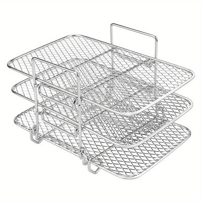 Rejilla para Freidora de Aire Ninja, Accesorios de Freidora de Aire de Doble Cesta Multinivel, Rejilla de Acero Inoxidable 304 para Asar, Rejilla de Cocina, Rejilla para Tostar para Horno