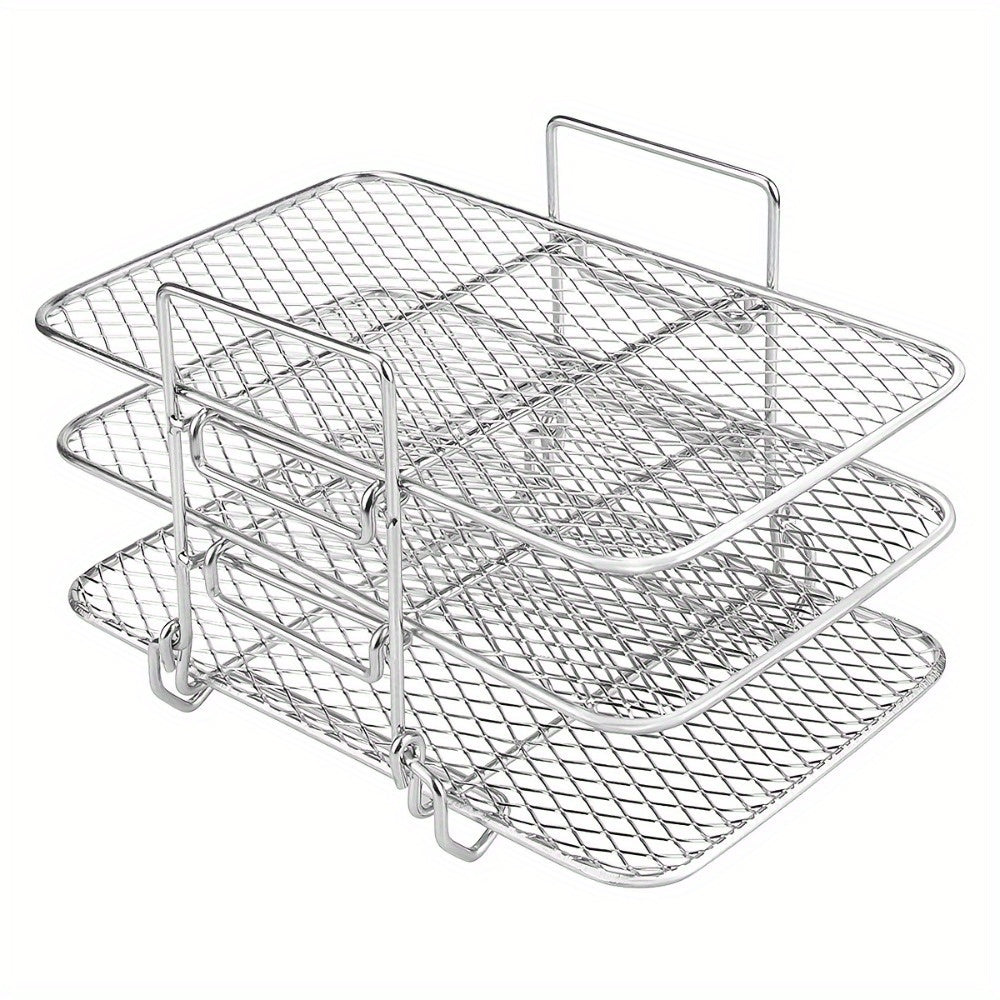 Rejilla para Freidora de Aire Ninja, Accesorios de Freidora de Aire de Doble Cesta Multinivel, Rejilla de Acero Inoxidable 304 para Asar, Rejilla de Cocina, Rejilla para Tostar para Horno