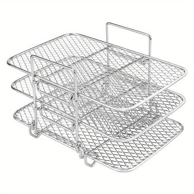 Rejilla para Freidora de Aire Ninja, Accesorios de Freidora de Aire de Doble Cesta Multinivel, Rejilla de Acero Inoxidable 304 para Asar, Rejilla de Cocina, Rejilla para Tostar para Horno