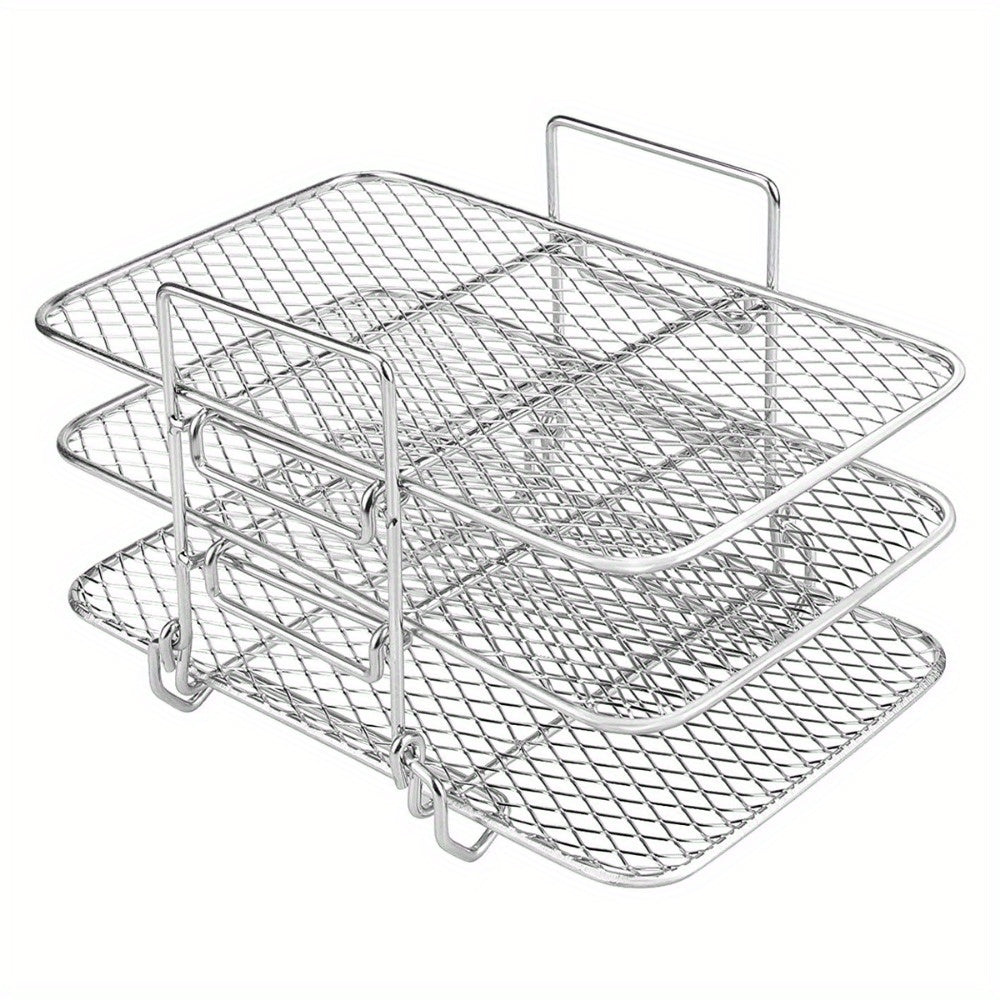 Rejilla para Freidora de Aire Ninja, Accesorios de Freidora de Aire de Doble Cesta Multinivel, Rejilla de Acero Inoxidable 304 para Asar, Rejilla de Cocina, Rejilla para Tostar para Horno