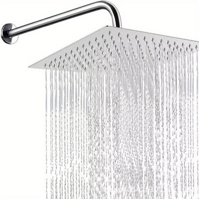 Cabezal de ducha de lluvia cuadrado elegante de acero inoxidable de 8 pulgadas con varilla extensible, accesorio de baño montado en pared contemporáneo, 30 cm/11.8 pulgadas, acabado de alta calidad para una experiencia de ducha mejorada, diseño moderno y