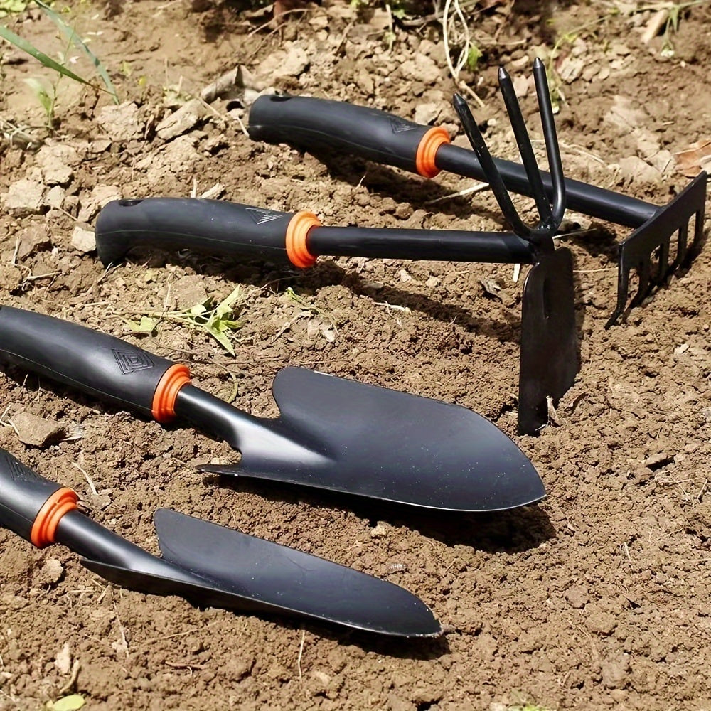 3pcs Juego De Herramientas De Mano Para Jardín, Pala Ancha, Cultivador De Mano, Rastrillo, Herramientas De Plantación De Doble Cara Para Cavar, Trasplantar Y Deshierbar, 11 "× 9"