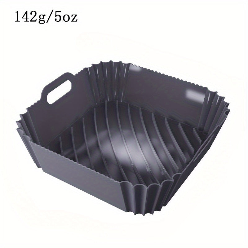 1pc Almohadilla de silicona cuadrada para freidora de aire, multifuncional 3D superficie lisa diseño de ranura lineal cuadrada reutilizable bandeja para hornear antiadherente de alta temperatura, Kitche Eid Al-Adha Mubarak
