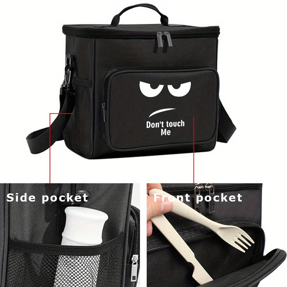 Nevera Portátil para Almuerzo con Estampado "No Me Toques", Bolsa Térmica Aislante, Impermeable, Ideal para Escuela, Oficina y Viajes, Bolsa de Almacenamiento de Comida con Contacto No Directo con Alimentos, Bolsa Fría para Picnic