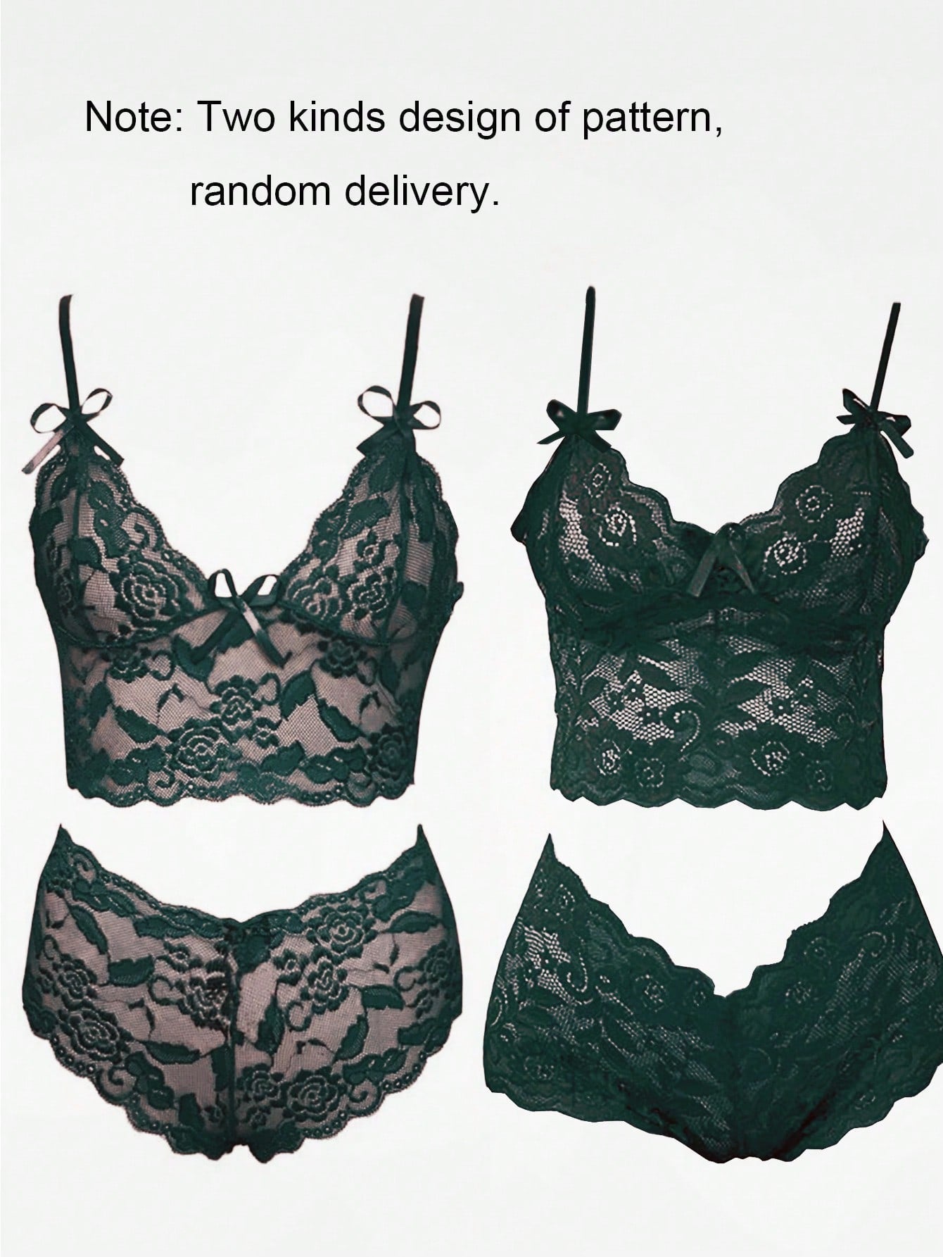 Conjunto de lenceria sexy para mujer con bralette y ropa interior de encaje
