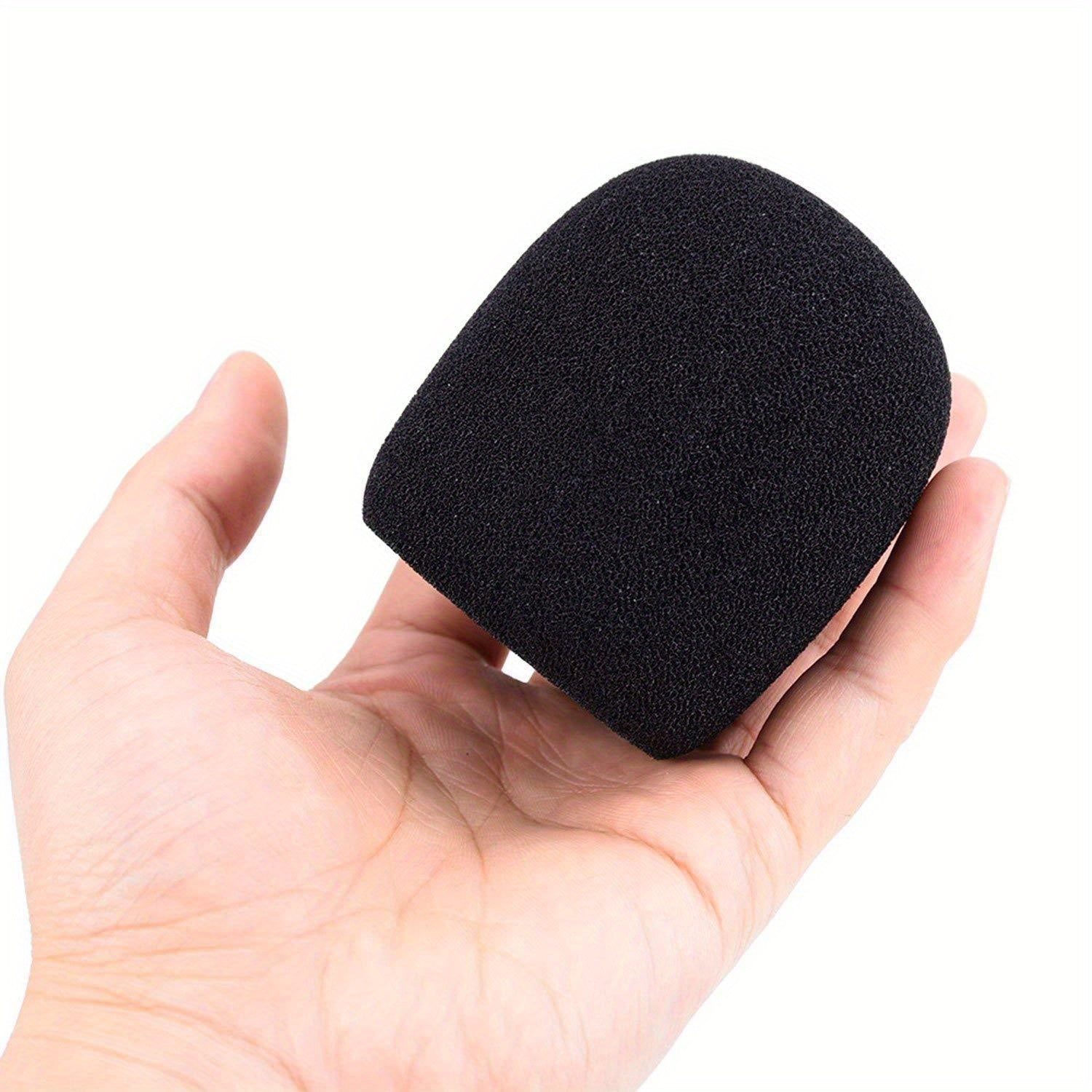 5 piezas de fundas de micrófono de espuma espesada - Ventiladores de micrófono de mano desechables y superficies de esponja, reducción de ruido para transmisión en vivo, podcasting, grabación de voz, accesorios de micrófono, esenciales para podcasting, f