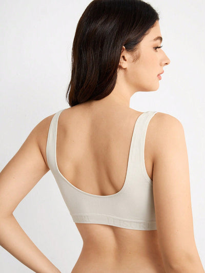 Leisure Sujetador Sin Costuras De Letter Estampado Para Mujeres