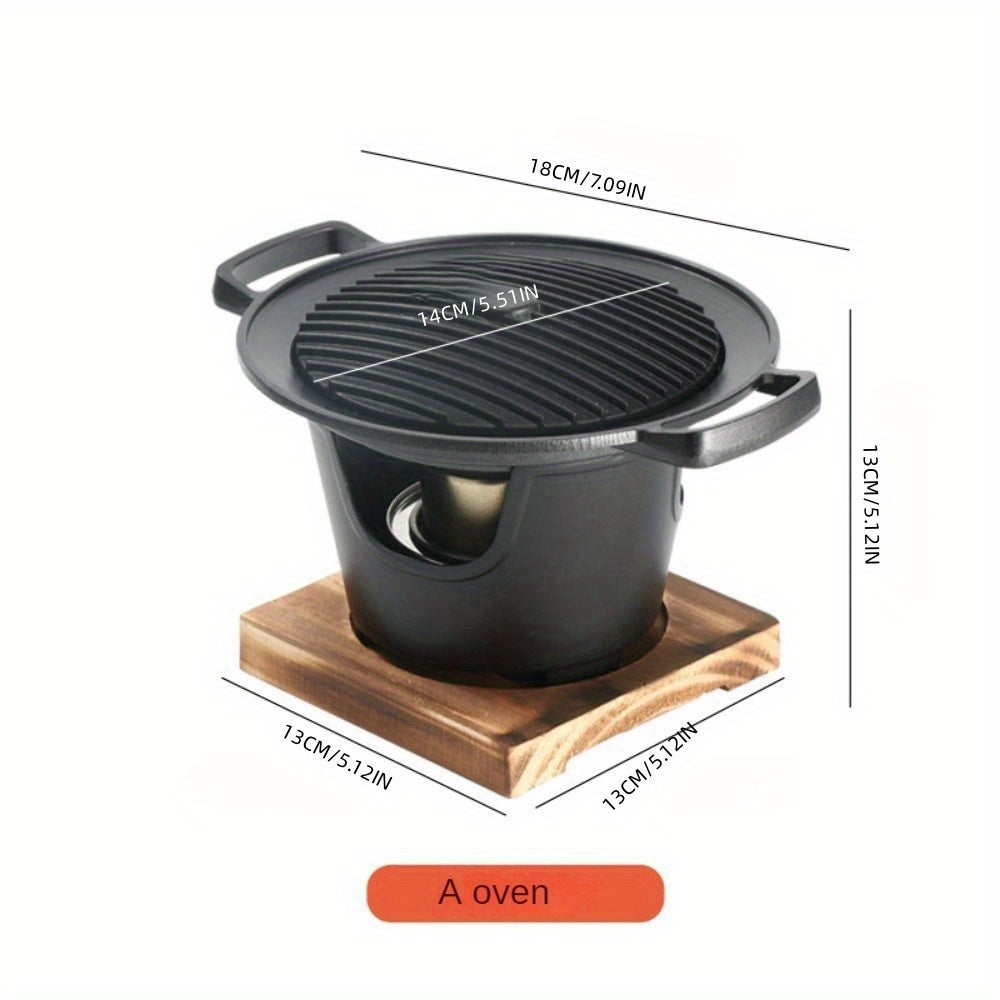 Parrilla de barbacoa portátil de estilo japonés para una persona - Horno de barbacoa mini compacto de aluminio con bandeja de carbón, ideal para el hogar, exteriores o camping, estufa de camping, construcción duradera.