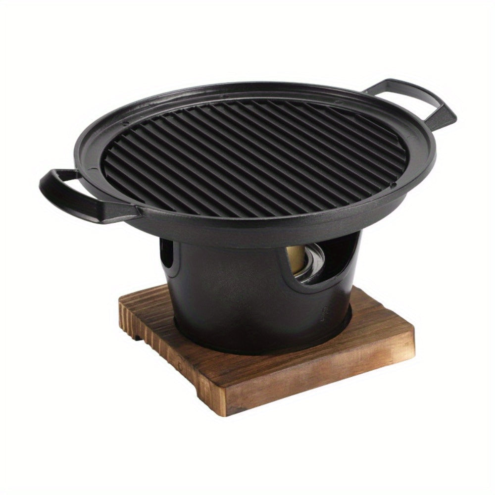 Parrilla de barbacoa portátil de estilo japonés para una persona - Horno de barbacoa mini compacto de aluminio con bandeja de carbón, ideal para el hogar, exteriores o camping, estufa de camping, construcción duradera.