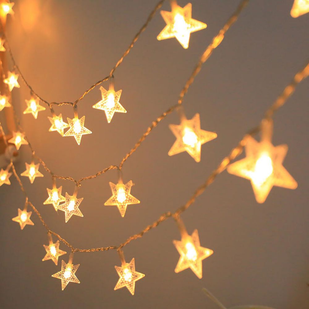 Luces de Cadena de 1 Estrella, Luces de Hadas con Batería para Uso Interior, Accesorios Festivos, Cumpleaños de Niñas, Dormitorio, Fiesta, Año Nuevo, Decoración de Jardín Blanco Cálido