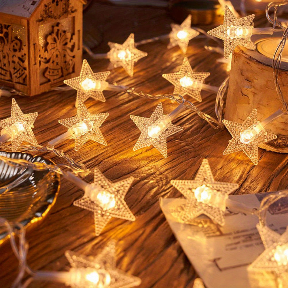 Luces de Cadena de 1 Estrella, Luces de Hadas con Batería para Uso Interior, Accesorios Festivos, Cumpleaños de Niñas, Dormitorio, Fiesta, Año Nuevo, Decoración de Jardín Blanco Cálido