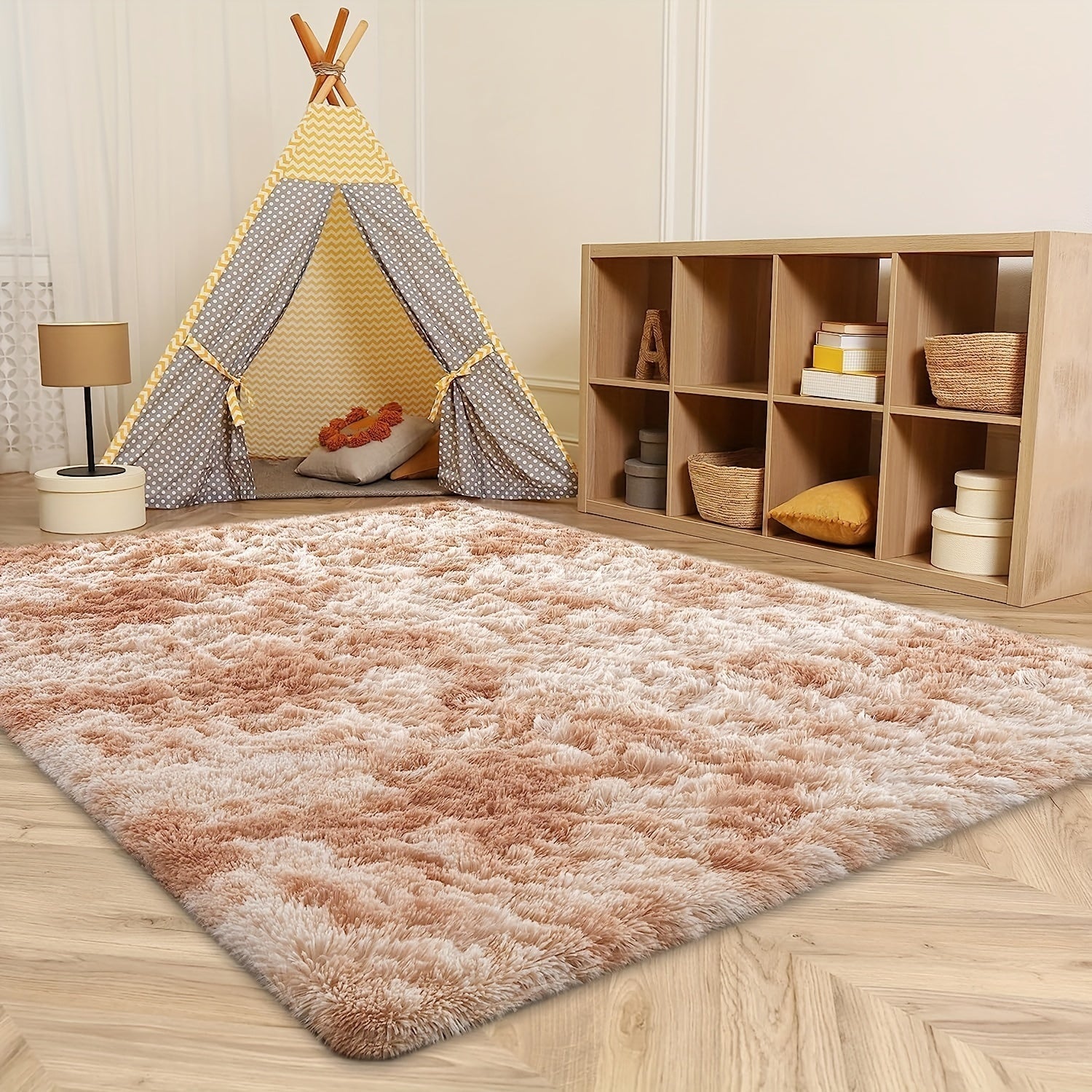 1 Unidad, Tapete Cuadrado De Felpa Para Dormitorio, Suave Y Moderno, Ideal Para Dormitorios Y Salas De Estar, Decoración Para El Hogar Y Regalo De Inauguración De La Casa.