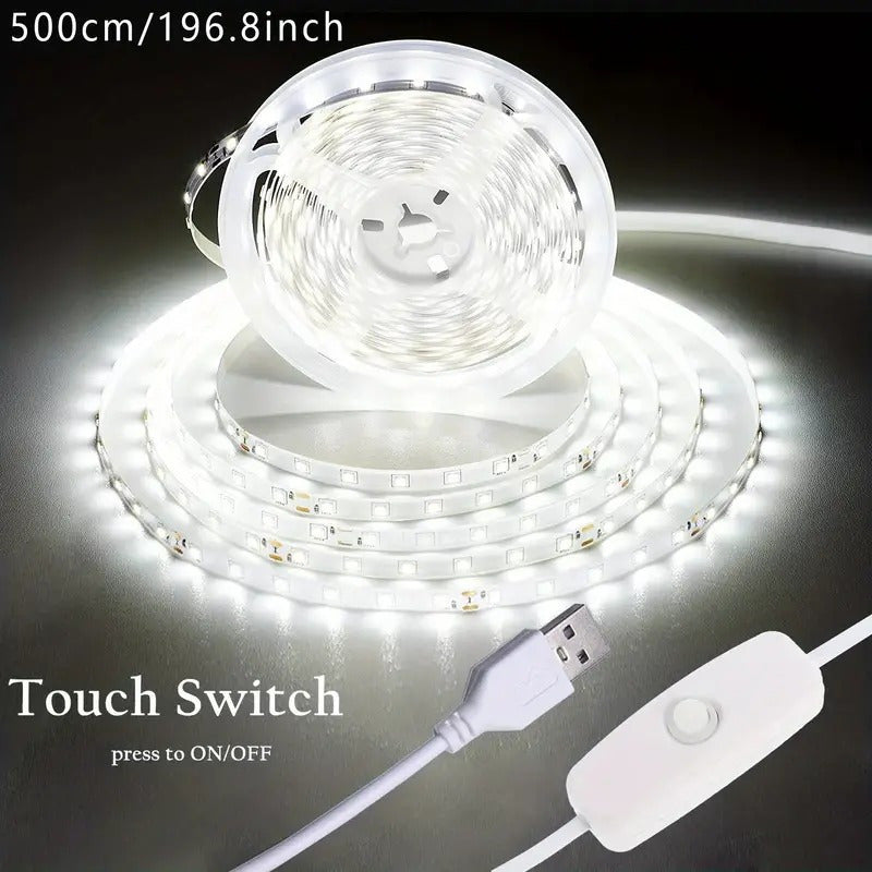 1 pza., Luces de tira LED blancas, Luces de tira LED blancas frías 6000K, Luces de tira LED flexibles brillantes para espejo de tocador, gabinete, cocina, dormitorio, para eventos/tiendas/almacenes