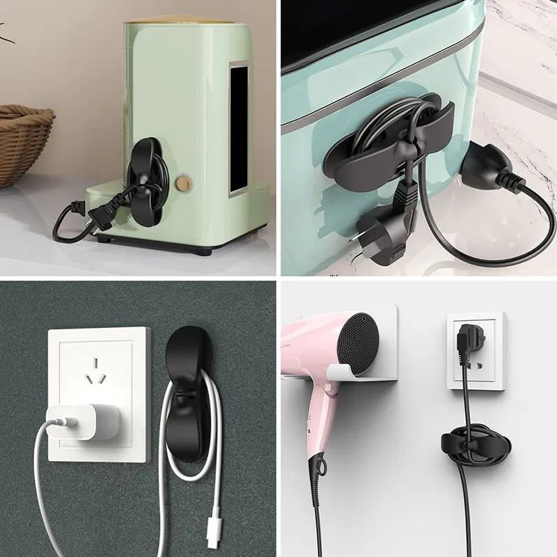 Organizador De Enrollador De Cable De 4 Uds. Para Electrodomésticos De Cocina, Envoltorio De Cable, Soporte De Clip De Gestión De Cable Para Freidora De Aire, Fijador De Máquina De Café