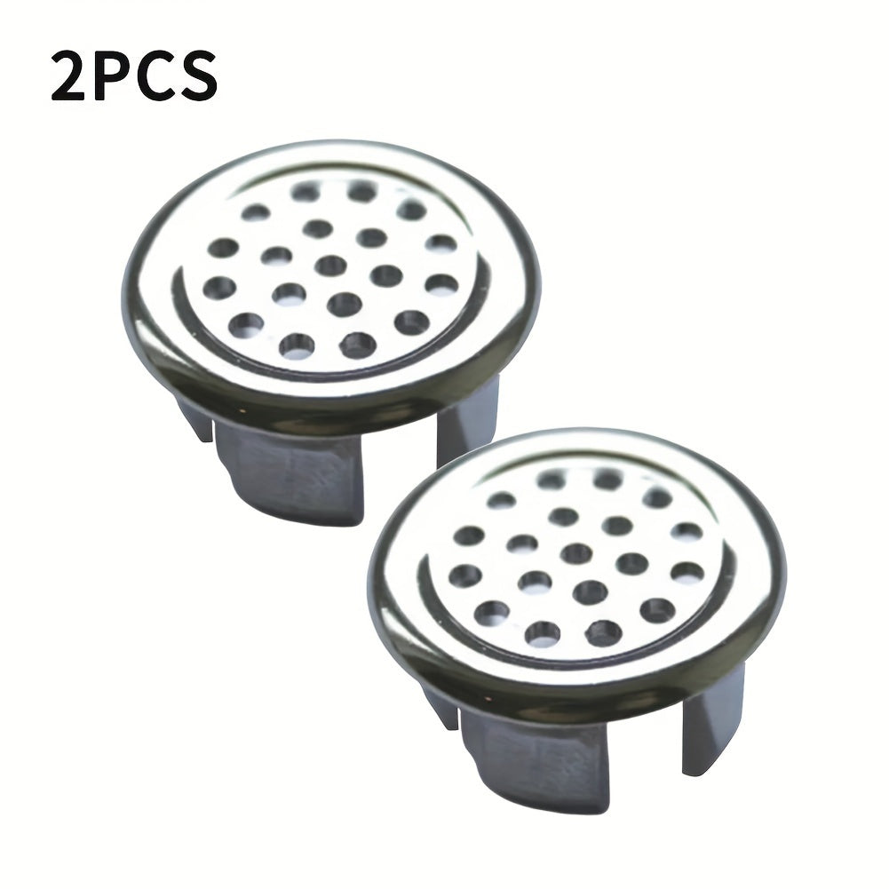 2 piezas/Paquete Cubierta de Rebaba para Fregadero de Cocina o Baño en Plástico ABS, Inserción Redonda Cromada para Agujero de Desagüe, Accesorio para Lavabo