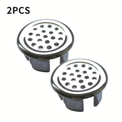 2 piezas/Paquete Cubierta de Rebaba para Fregadero de Cocina o Baño en Plástico ABS, Inserción Redonda Cromada para Agujero de Desagüe, Accesorio para Lavabo