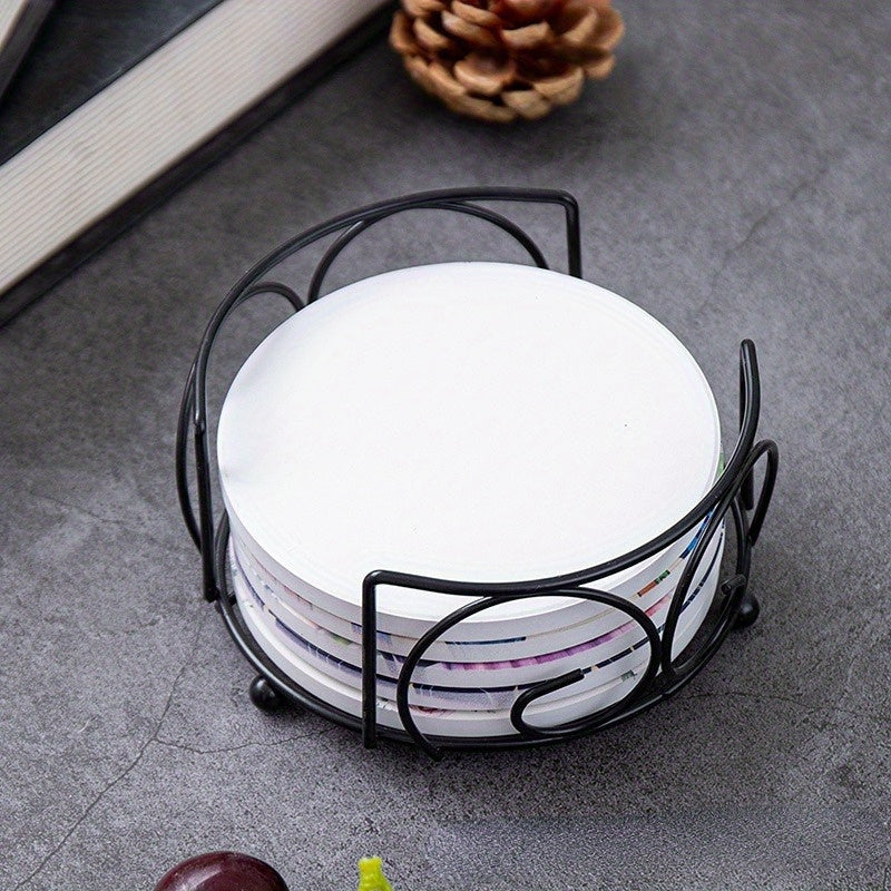 Soporte para Posavasos de Metal de 4/6 Piezas - Bandeja con Marco de Hierro Resistente para Posavasos Redondos y Cuadrados, Organizador Ahorra-Espacio para Encimera, Decoración Moderna para Cocina, Baño, Oficina - Ideal Regalo, Estantes Utilitarios