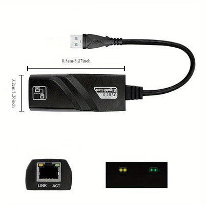 Adaptador de Red con Cable Ethernet LAN USB a RJ45 de 100 Mbps para Tarjeta de Red USB en PC Windows