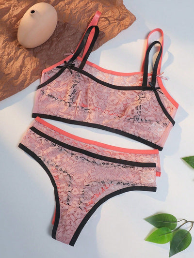 Conjunto De Lenceria De Encaje Para Mujer De 4 Piezas