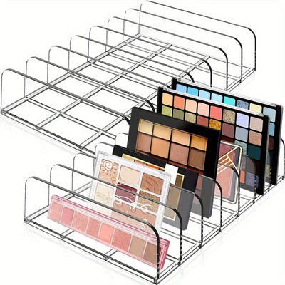 Organizador de Paletas de Sombras de Ojos de 7 Secciones - Portátil, Soporte Plástico para Maquillaje en Tocador, Baño y Viajes - Sin Montaje Necesario, Diseño Moderno y Ligero, Construcción Duradera