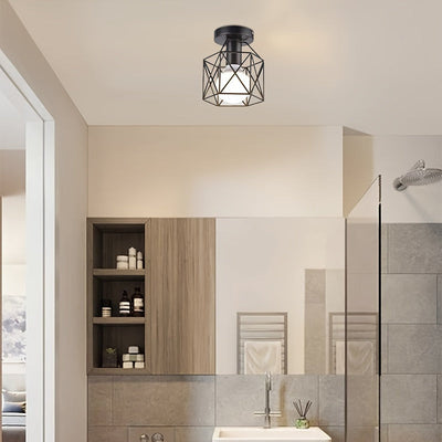 Plafón de techo minimalista moderno, estilo nórdico, metal, uso doméstico, cableado, sin fuente de luz, voltaje 85V-265V, negro, para pasillo, balcón, sala de estudio.
