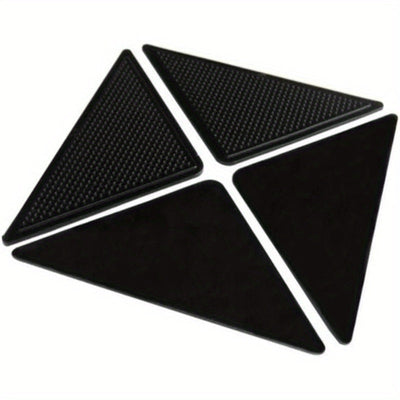 4+4pcs Agarraderas para Alfombras, Pegatinas Antideslizantes para Suelos de Madera y Azulejos, Alfombras Reutilizables y Lavables, Almohadillas Adhesivas de Doble Cara para Mantener las Esquinas Planas