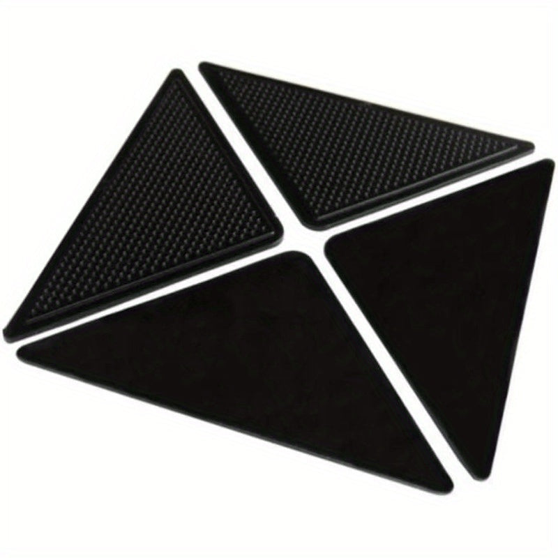 4+4pcs Agarraderas para Alfombras, Pegatinas Antideslizantes para Suelos de Madera y Azulejos, Alfombras Reutilizables y Lavables, Almohadillas Adhesivas de Doble Cara para Mantener las Esquinas Planas
