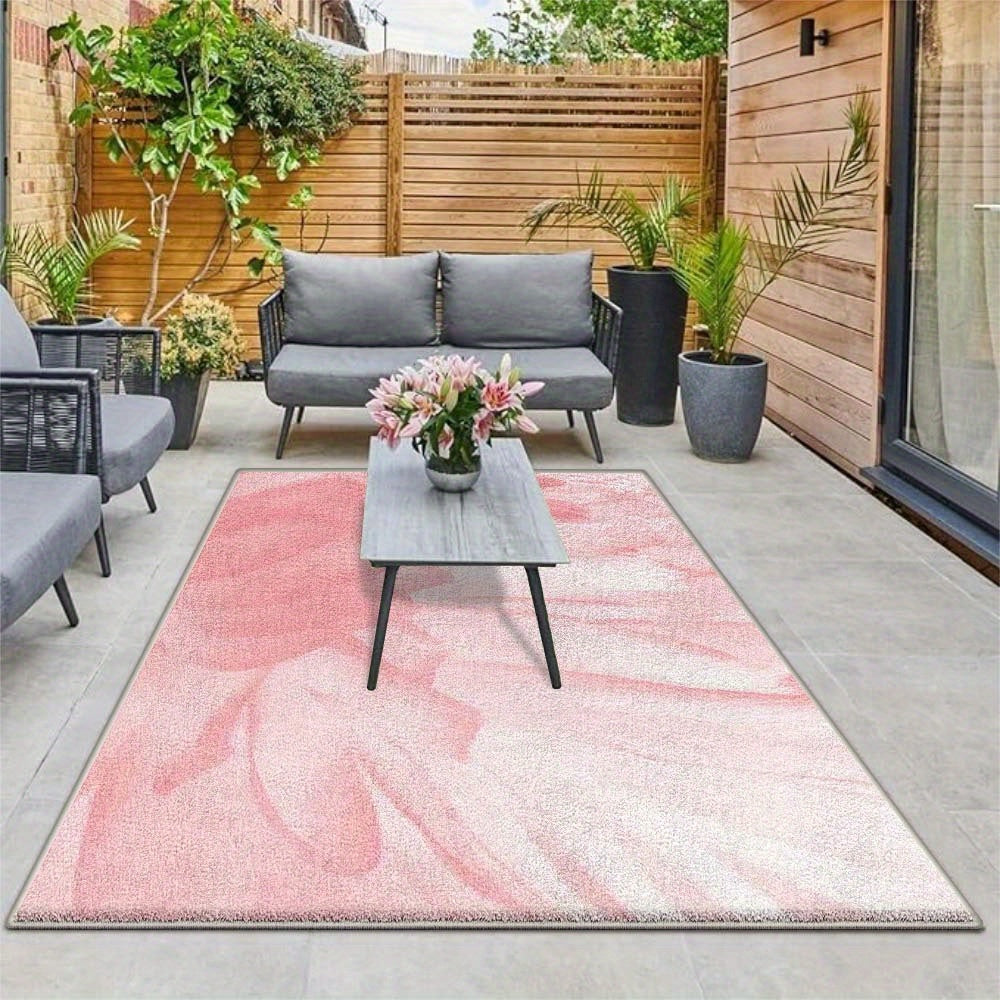 Alfombra de Terciopelo 851g/m² Minimalista para Camping al Aire Libre, Diseño Geométrico Ultra Suave y Lavable a Máquina - Decoración Lujosa y Ligera para Interiores/Exteriores en Color Crema Francés