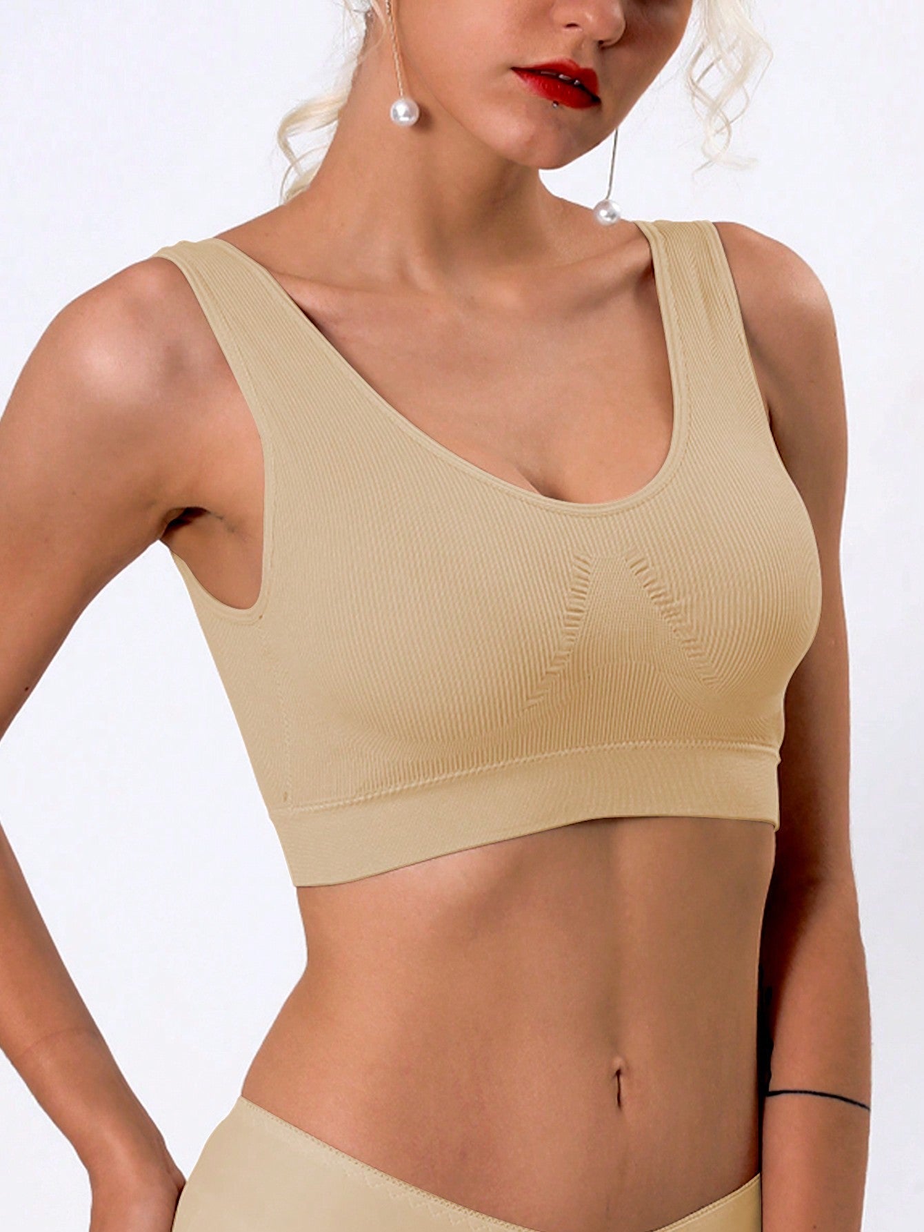 Juego De Ropa Interior Sin Costuras Para Mujer De 2 Piezas