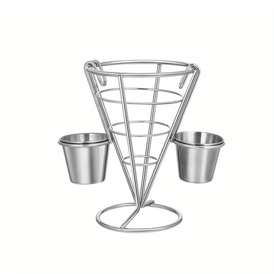 3pcs Cesta de Comida Creativa Americana para Papas Fritas de Restaurante, Cesta de Mini Snacks de Pollo Frito de Hierro Forjado para Restaurante Occidental