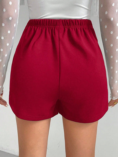 Prive Mini Skort Con Abalorios Y Decoracion Dividida Para Mujeres