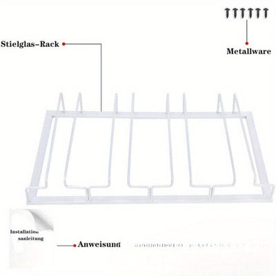 Soporte para Copas de Vino Invertido de Acero Inoxidable - Estante para Tazas de Cocina y Bar que Ahorra Espacio, Perfecto para Uso Doméstico y en Restaurantes